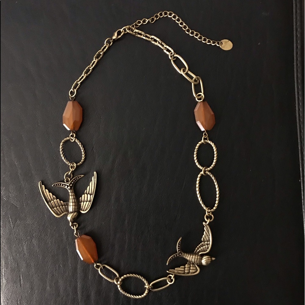 ICING BIRDS IN FLIGHT EMBELLISHED NECKLACE 17 inch